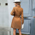 New Shirt Models Lapels Long-sleeved Corduroy Dresses - ROUTINE FASHION